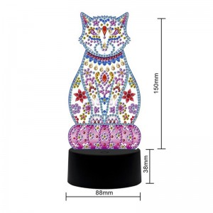 Hot Selling Cat Shaped Acrylic LED Board Diamond Painting LED Light for Decoration