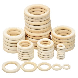 JHWR001 Wholesale unfinished wood ring natural wooden circle ring for jewelry craft