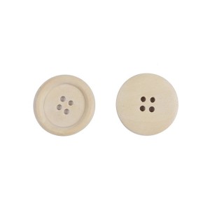 BWB001 Natural Color 4 Holes Round Blank Wood Buttons for Sewing Crafts