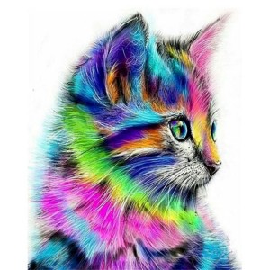 Wholesale cat animal colorful pictures canvas painting by numbers