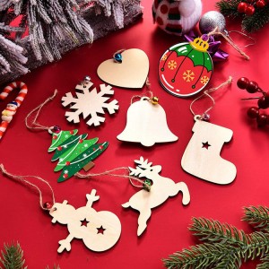 BWS001 Christmas Laser Cut Natural Wood Shapes for DIY Decoration