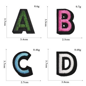 Wholesale letter and number embroidered iron on patch for cloth