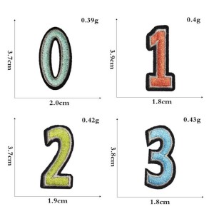 Wholesale letter and number embroidered iron on patch for cloth