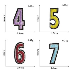 Commerciu à l'ingrossu di lettere è numeri ricamati in ferro nantu à patch per tela