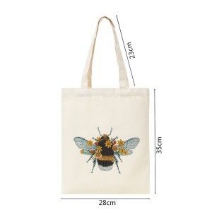 Custom Design Printed Cotton Canvas Bag Diamond Painting Handbag Kit for Gift