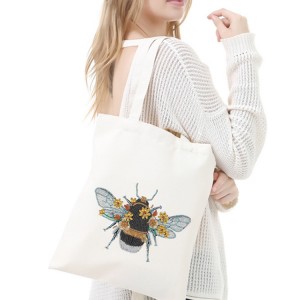 Custom Design Printed Cotton Canvas Bag Diamond Painting Handbag Kit for Gift