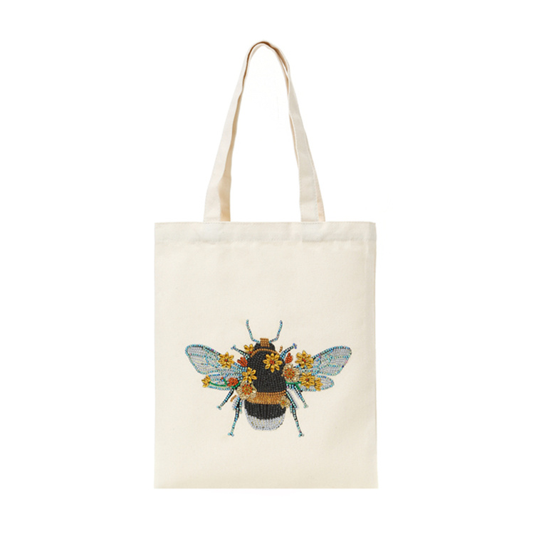 Custom Design Printed Cotton Canvas Bag Diamond Painting Handbag Kit for Gift Featured Image