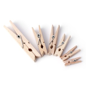 ពណ៌ឈើធម្មជាតិ peg wood clothespins សម្រាប់ការតុបតែង