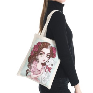 Hot Sale Canvas Tote Bag DIY 5D Diamond Painting Håndtaske Kit til dekoration