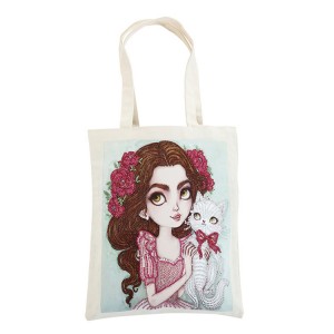 Hot Sale Canvas Tote Poki DIY 5D Diamond Painting Handtösku Kit til skrauts