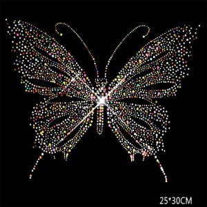 Wholesale butterfly hot fix rhinestone gem iron on pacth