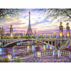 Round Full Drill Paris Memories for Adults Pob Zeb Diamond Painting Kits