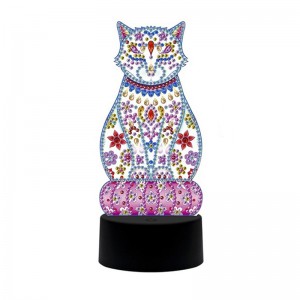 Panneau LED acrylique en forme de chat, peinture diamant, lumière LED pour la décoration, offre spéciale