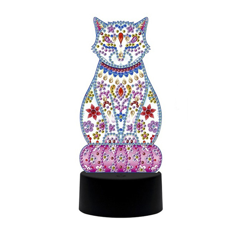 Famous Best Framing Diamond Art Factories –  Hot Selling Cat Shaped Acrylic LED Board Diamond Painting LED Light for Decoration – JS Crafts