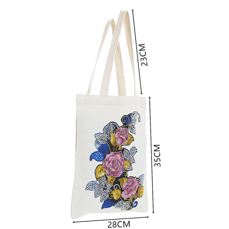 Famous Best Joom Diamond Painting Supplier –  DIY Canvas Tote Bag 5D Flower Diamond Painting Handbag for Decoration – JS Crafts