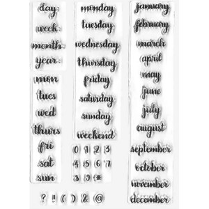 8CP83 Date Week Month Number Symbol Rubber Clear Stamps