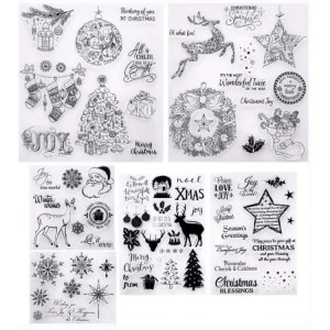 8CP84 Different Style Christmas Silicone Silicone Clear Stamps