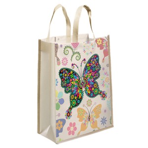 DIY Shopping Tote Poki 5D Butterfly Diamond Painting Handbag Kit fyrir gjöf