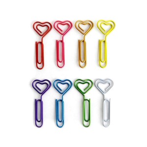 Wholesale promotional heart shape metal paper clip for craft