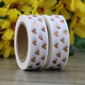 BWT002 Custom Pattern Printed Gold Foil Washi Tapes for DIY Decoration