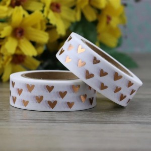 BWT002 Custom Pattern Printed Gold Foil Washi Tapes ສໍາລັບການຕົກແຕ່ງ DIY