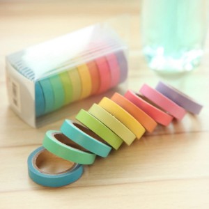 BWT004 DIY Masking Tapes Pure Colored Washi Tape Set for Scrapbooking