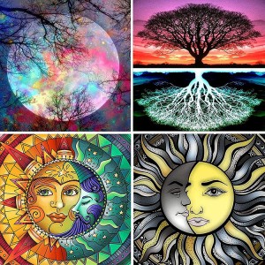 Round Drill Night Scene Tree for Adults Kids Beginner 5D Diamond Painting