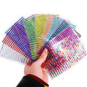 Custom multi-colored self-adhesive crystal rhinestone gem stickers for DIY