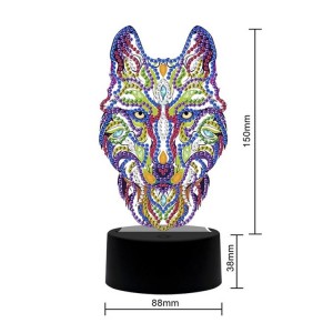 Custom Wolf Shape Acrylic LED Board Diamond Painting LED Light for Decoration