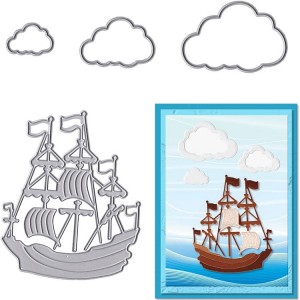 ACD04-2 PCS Sea Boat Die Cuts för korttillverkning