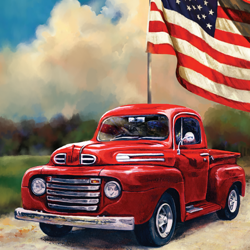 Hot sell Patriotic Truck summer sky full drilled best DIY diamond painting kits Featured Image