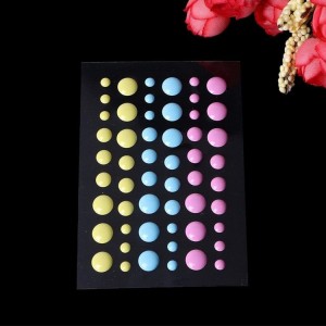 Kub muag khoom tus kheej nplaum puag ncig enamel dot stickers rau DIY scrapbooking