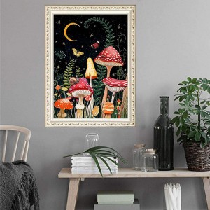 Tee-se-itse kokoporan pyöreä Art Gems Mushroom Forest Diamond -maalaussarjat