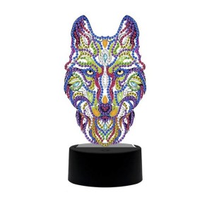 Custom Wolf Shape Acrylic LED Board Diamond Painting LED Light for Decoration
