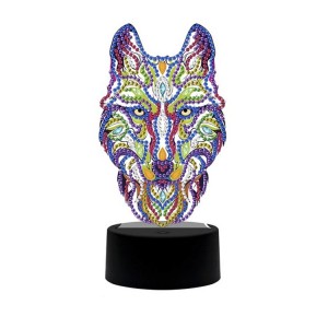 Custom Wolf Shape Akrilna LED ploča Dijamantna slika LED svjetlo za dekoraciju