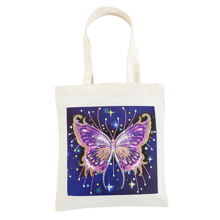 Famous Best Gbfke Diamond Painting Factory –  DIY Butterfly Printed Canvas Tote Bag 5D Diamond Painting Handbag Set for Decoration – JS Crafts