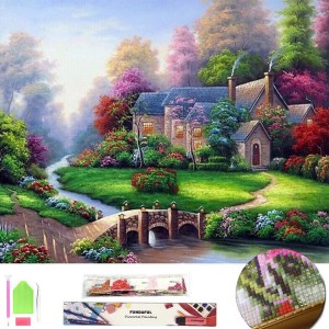 8CP51 Full Square Drill Fale teuteu Spring Landscape Diamond Painting