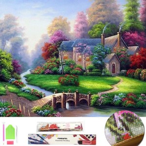 8CP51 Full Square Laum Tsev Kho Kom Zoo Nkauj Caij Nplooj Ntoos Hlav Pob Zeb Diamond Painting