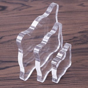 Kub muag petal ntug pob tshab acrylic clear stamp block teem rau DIY stamping