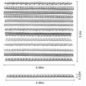 8CP85 Writing Lace Lines Transparent DIY Scrapbooking Clear Stamps