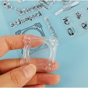 8CP86 DIY кол өнөрчүлүк Фотоальбом силикон ачык штамп жасоо