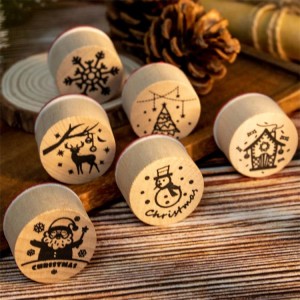 DIY christmas wood rubber stamps scrapbooking xmas party decoration