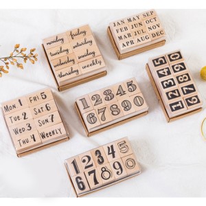 DIY numbers and letters wooden rubber stamps for scrapbooking