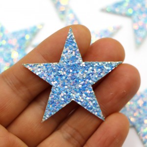 Colorful Glitter Sequin Star Patches Iron On Sticker For Badge Clothes Bag DIY Craft Sewing Accessories