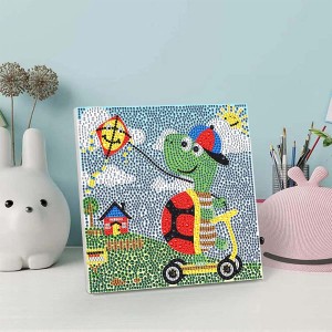 Puv Laum nrog Ntoo Ncej rau Cov Menyuam 5D Pob Zeb Diamond Painting Kits
