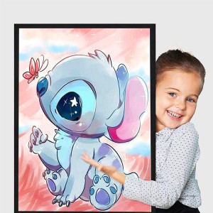 Stitch rau Cov Neeg Laus Tsev Phab Ntsa Kho Kom Zoo Nkauj Pob Zeb Diamond Painting Cov Khoom Siv