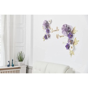 Décorations pour mur de fausses fleurs artificielles en papier 3D