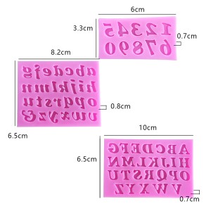 ʻO BSM004 Nā Molds Kuʻi Leta Kuʻuna Alphabet Silicone Molds no DIY