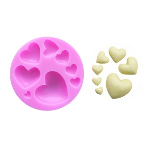 BSM005 Heart Shaped Non-stick Fondant Silicone Molds for Cake Decorating
