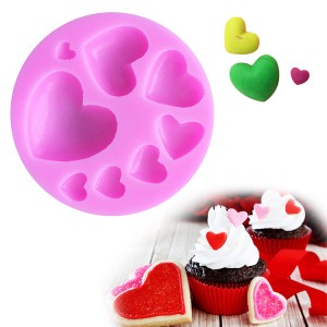 BSM005 Zuciya Mai Siffar Zuciya mara Sanda Fondant Silicone Molds don Ado Cake